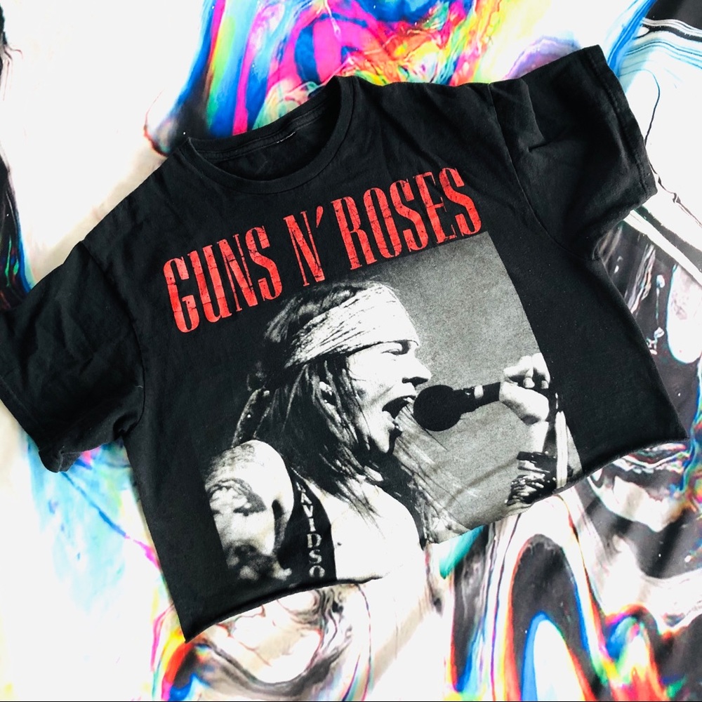 90s Grunge Guns n Roses Crop Top Small